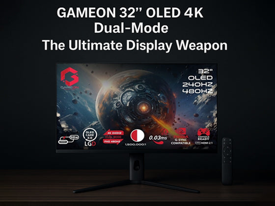 GAMEON 32″ OLED 4K Dual-Mode - The Ultimate Display Weapon