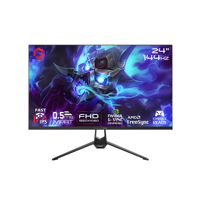 GAMEON GOES24FHD144IPS Essential Series 24" FHD, 144Hz, MPRT 0.5ms, HDMI 2.1, Fast IPS Gaming Monitor (Supports PS5) - Black