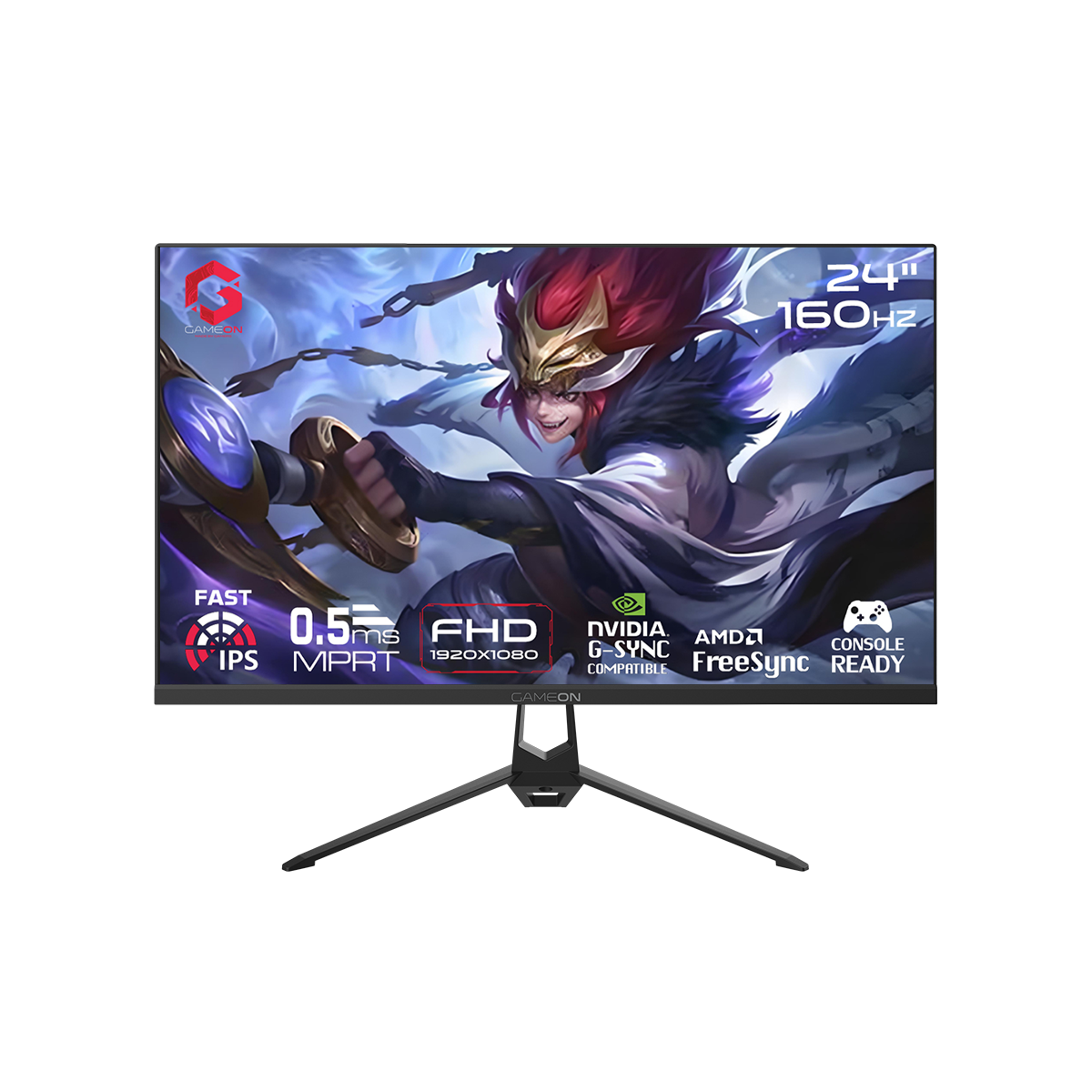 GAMEON GOES24FHD160IPS Essential Series 24" FHD, 160Hz, MPRT 0.5ms, HDMI 2.1, Fast IPS Gaming Monitor (Supports PS5) - Black