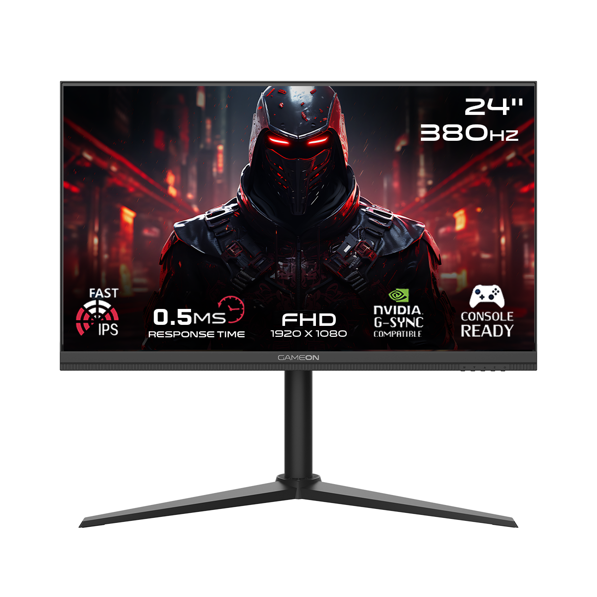 GAMEON GOMP24FHD380IPS Midnight Pro Series 24" FHD, 380Hz, MPRT 0.5ms, HDMI 2.1, Fast IPS Gaming Monitor (Supports PS5) - Black