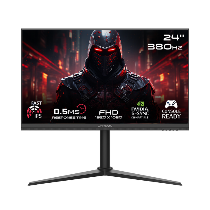 GAMEON GOMP24FHD380IPS Midnight Pro Series 24" FHD, 380Hz, MPRT 0.5ms, HDMI 2.1, Fast IPS Gaming Monitor (Supports PS5) - Black