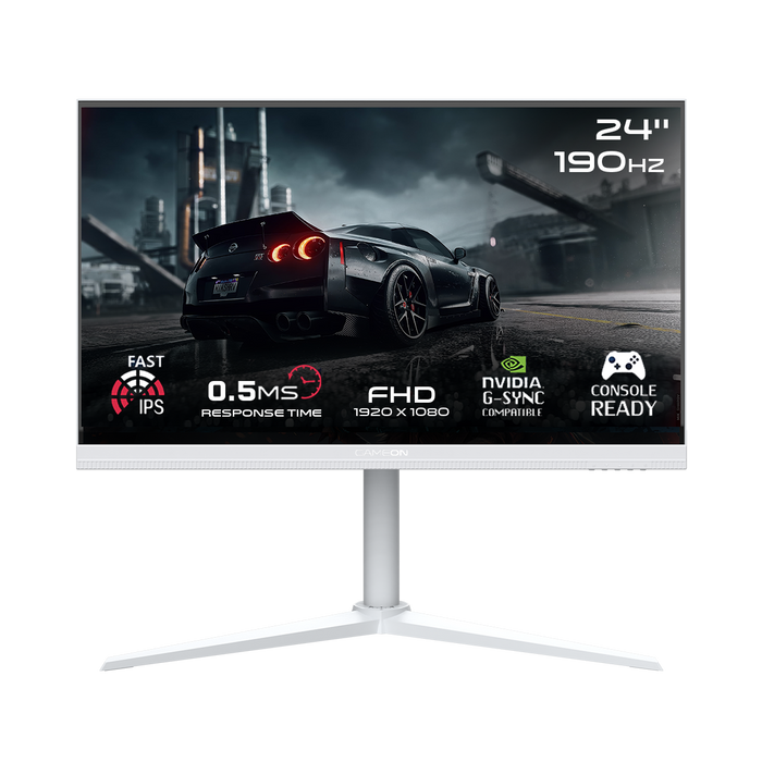 GAMEON GOA24FHD190IPS Artic Pro Series 24" FHD, 190Hz, MPRT 0.5ms, HDMI 2.1, Fast IPS Gaming Monitor (Supports PS5) - White