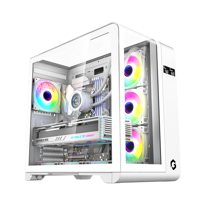 GAMEON Infinity Artic Series ARGB Mid Tower Gaming Case - White