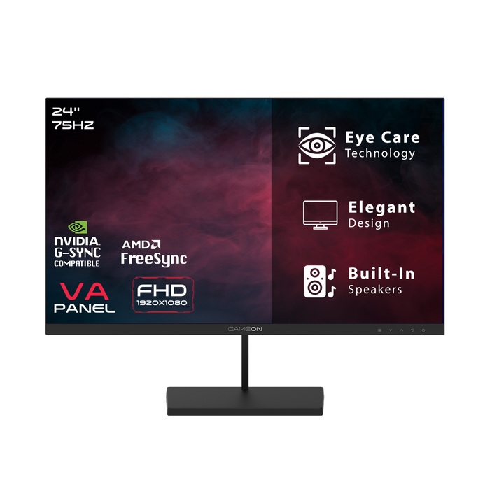 GAMEON GB24F75 Basic Series 23.8" FHD, 75Hz, 5ms, VA Panel Gaming Monitor - Black