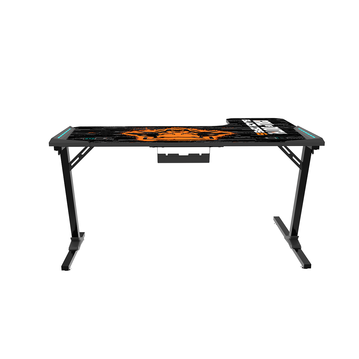 Call Of Duty (COD) Raptor BLKOPS6-L Series L-Shaped RGB Flowing Light Gaming Desk With Mouse pad, Headphone Hook, Cup Holder, Cable Management, Gamepad Holder, Qi Wireless Charger & USB Hub - Black