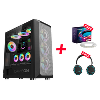 Customized Gaming PC Bundle - Intel i5 12400F Processor, 16GB RAM, 1TB SSD, RTX 3050 6GB, 650W PSU, Liquid Cooler + FREE Cololight LED Strip Light & Deltaco Gaming Headset - Black