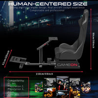 GAMEON GOMPR-5091 Master Pro Racing Gaming Simulator Cockpit - Black