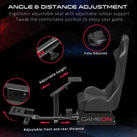 GAMEON GOMPR-5091 Master Pro Racing Gaming Simulator Cockpit - Black