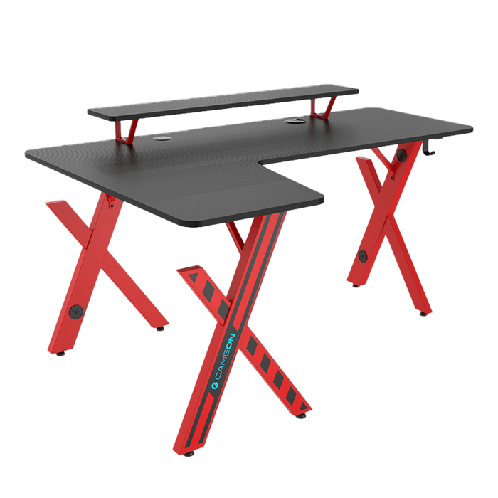 GAMEON Phantom Series L-Shaped Gaming Desk With 15W Qi Charger, USB Hub (Dimensions 160 CM X 110 CM x 60CM)