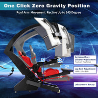 GAMEON IW-320 Zero Gravity Reclining Computer Workstation Gaming Simulator Chair/Cockpit – Black