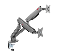 GAMEON GO-2151 PRO V2 Dual Monitor Arm For Gaming And Office Use, 17" - 32" With RGB Lighting, Each Arm Up To 9 KG, Space Grey