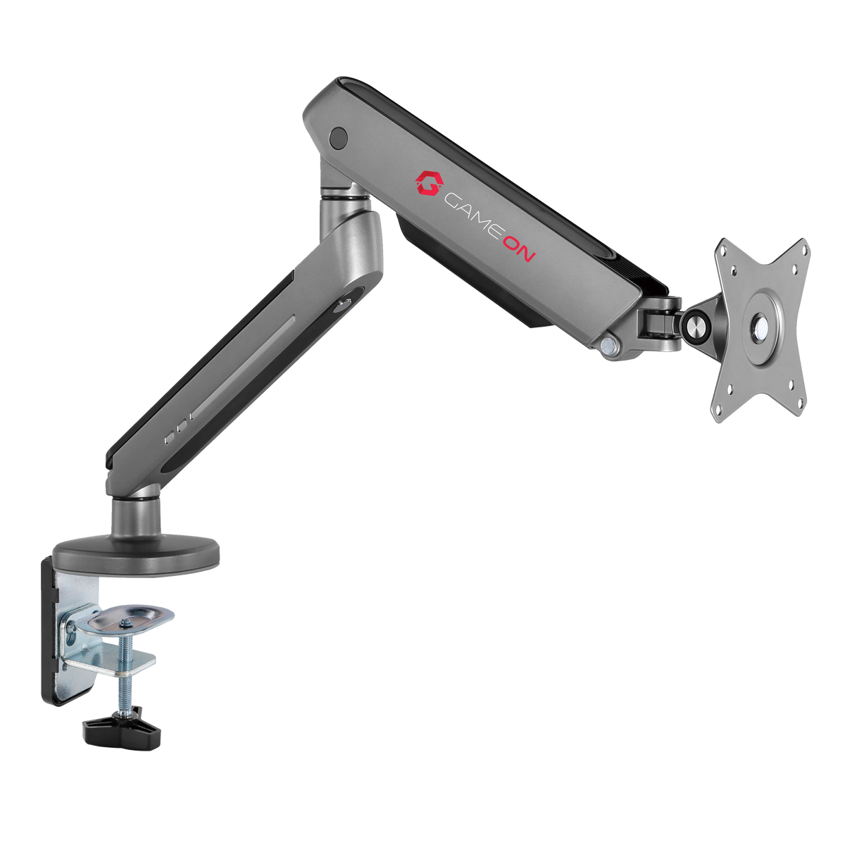 GAMEON GO-2168 PRO V2 Single Monitor Arm For Gaming And Office Use, 17" - 32" With RGB Lighting, Arm Up To 9 KG, Space Grey