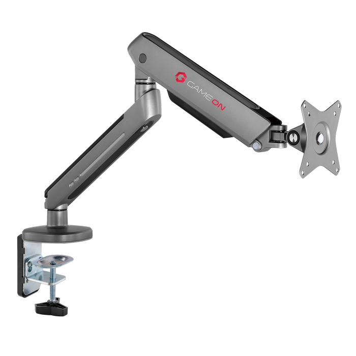 GAMEON GO-2168 PRO V2 Single Monitor Arm For Gaming And Office Use, 17" - 32" With RGB Lighting, Arm Up To 9 KG, Space Grey