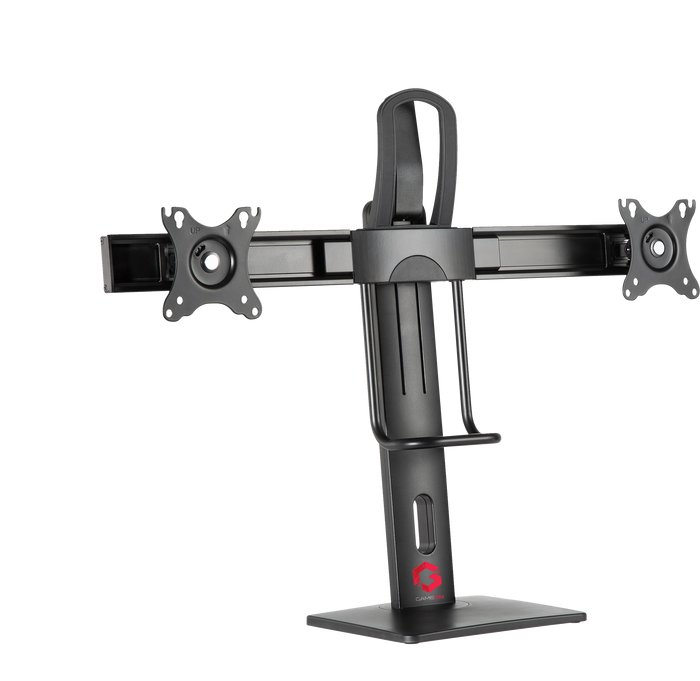 GAMEON GO-2052 Easy To Adjust Vertical Lift Dual Screen Monitor Stand For Gaming And Office Use, 17" - 27", Each Arm Up To 6 KG, Black