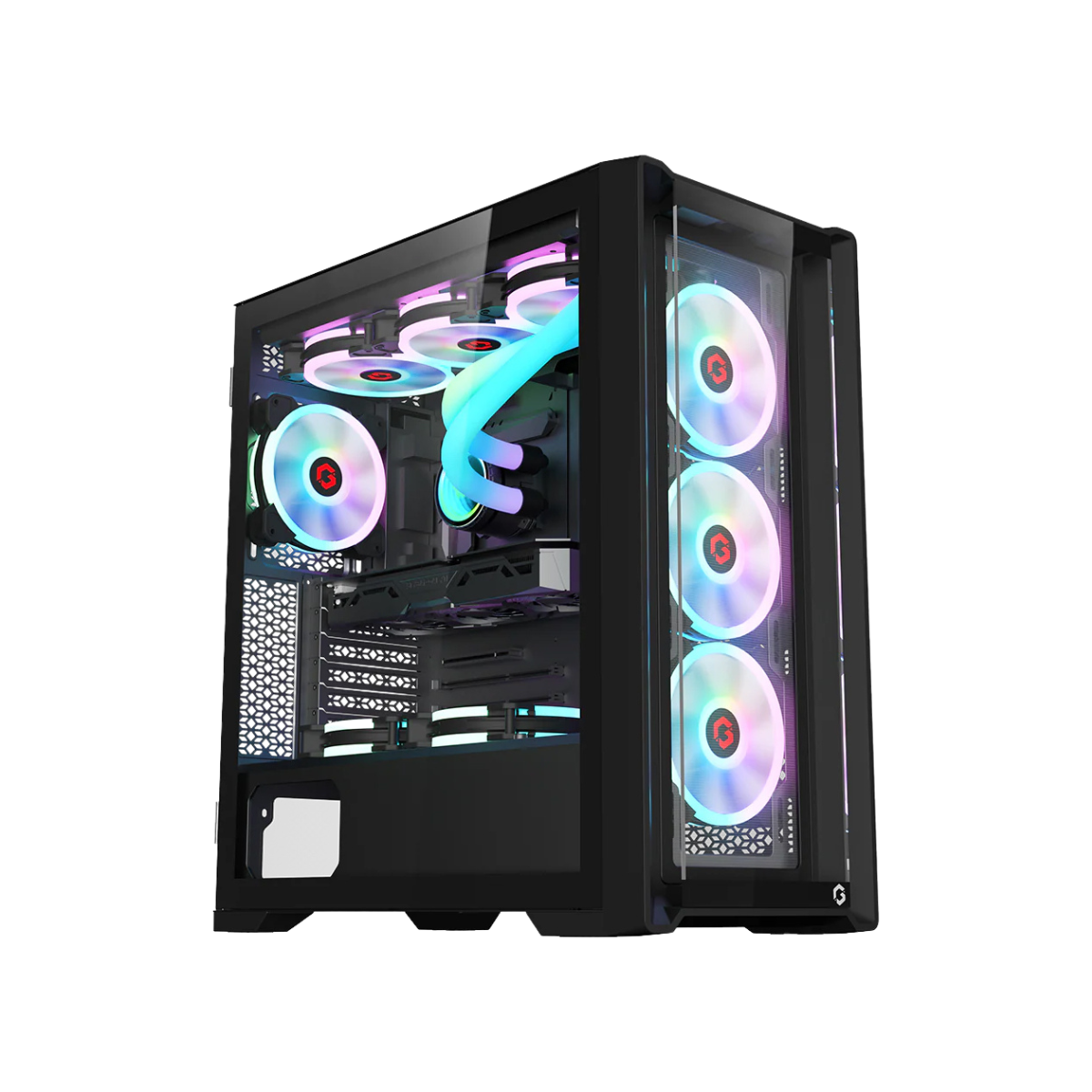 Customized Gaming PC Bundle - Intel i5 12400F Processor, 16GB RAM, 1TB SSD, RTX 3050 6GB, 650W PSU, Liquid Cooler + FREE Cololight LED Strip Light & Deltaco Gaming Headset - Black