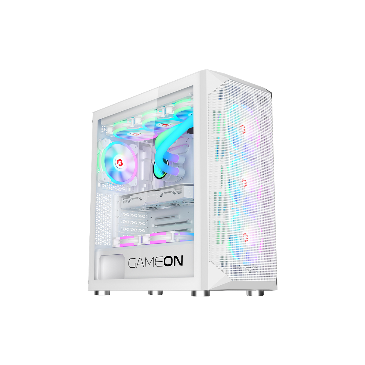 Customized Gaming PC Bundle - Intel i5 12400F Processor, 16GB RAM, 1TB SSD, RTX 3050 6GB, 650W PSU, Liquid Cooler + FREE Cololight LED Strip Light & Deltaco Gaming Headset - White