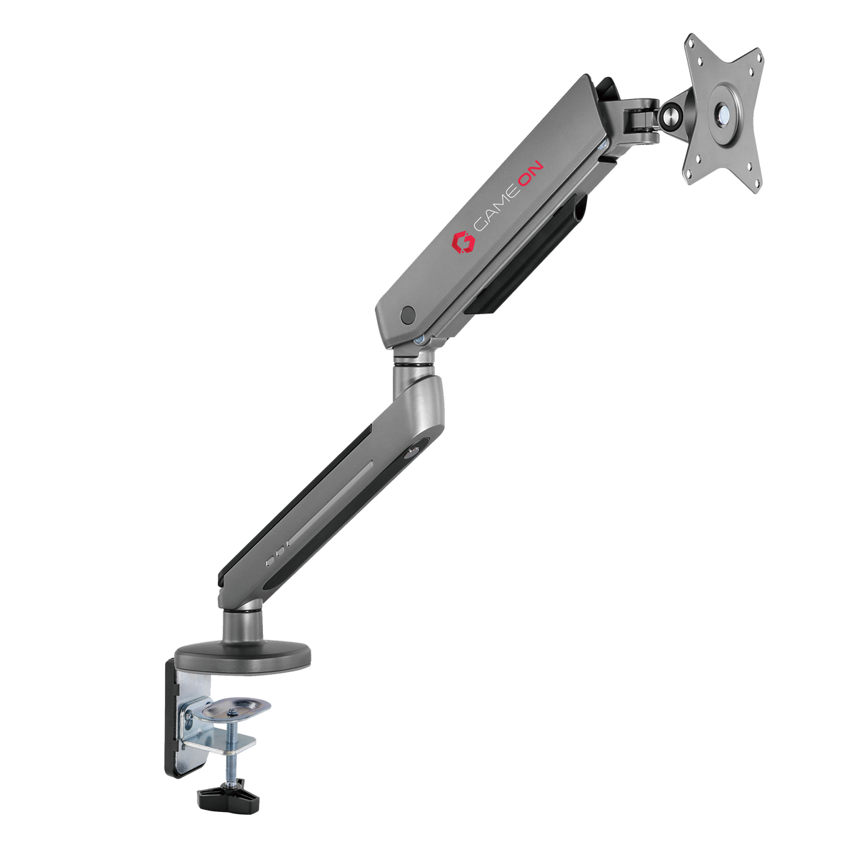 GAMEON GO-2168 PRO V2 Single Monitor Arm For Gaming And Office Use, 17" - 32" With RGB Lighting, Arm Up To 9 KG, Space Grey