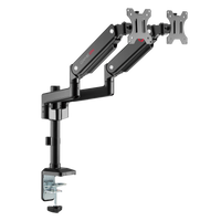 GAMEON GO-2045 Pole-Mounted Spring-Assisted Dual Monitor Arm For Gaming And Office Use, 17" - 32", Each Arm Up To 9 KG, Black