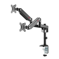 GAMEON GO-2045 Pole-Mounted Spring-Assisted Dual Monitor Arm For Gaming And Office Use, 17" - 32", Each Arm Up To 9 KG, Black