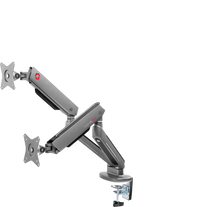 GAMEON GO-2151 PRO V2 Dual Monitor Arm For Gaming And Office Use, 17" - 32" With RGB Lighting, Each Arm Up To 9 KG, Space Grey