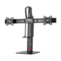 GAMEON GO-2052 Easy To Adjust Vertical Lift Dual Screen Monitor Stand For Gaming And Office Use, 17" - 27", Each Arm Up To 6 KG, Black