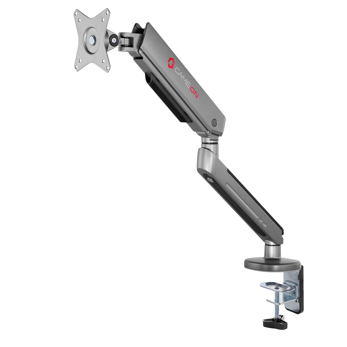 GAMEON GO-2168 PRO V2 Single Monitor Arm For Gaming And Office Use, 17" - 32" With RGB Lighting, Arm Up To 9 KG, Space Grey