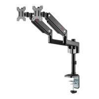 GAMEON GO-2045 Pole-Mounted Spring-Assisted Dual Monitor Arm For Gaming And Office Use, 17" - 32", Each Arm Up To 9 KG, Black
