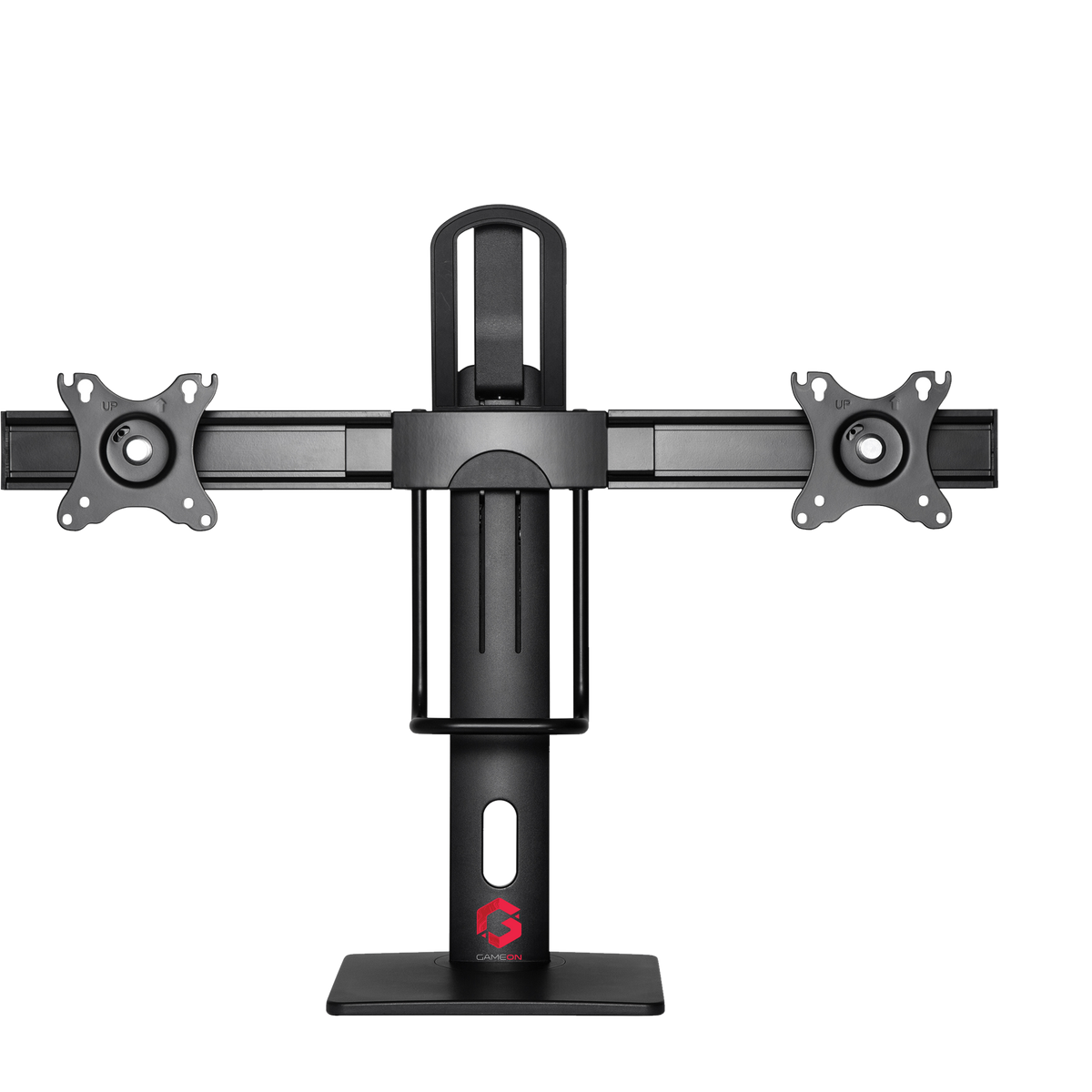 GAMEON GO-2052 Easy To Adjust Vertical Lift Dual Screen Monitor Stand For Gaming And Office Use, 17" - 27", Each Arm Up To 6 KG, Black