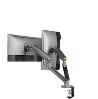 GAMEON GO-2151 PRO V2 Dual Monitor Arm For Gaming And Office Use, 17" - 32" With RGB Lighting, Each Arm Up To 9 KG, Space Grey