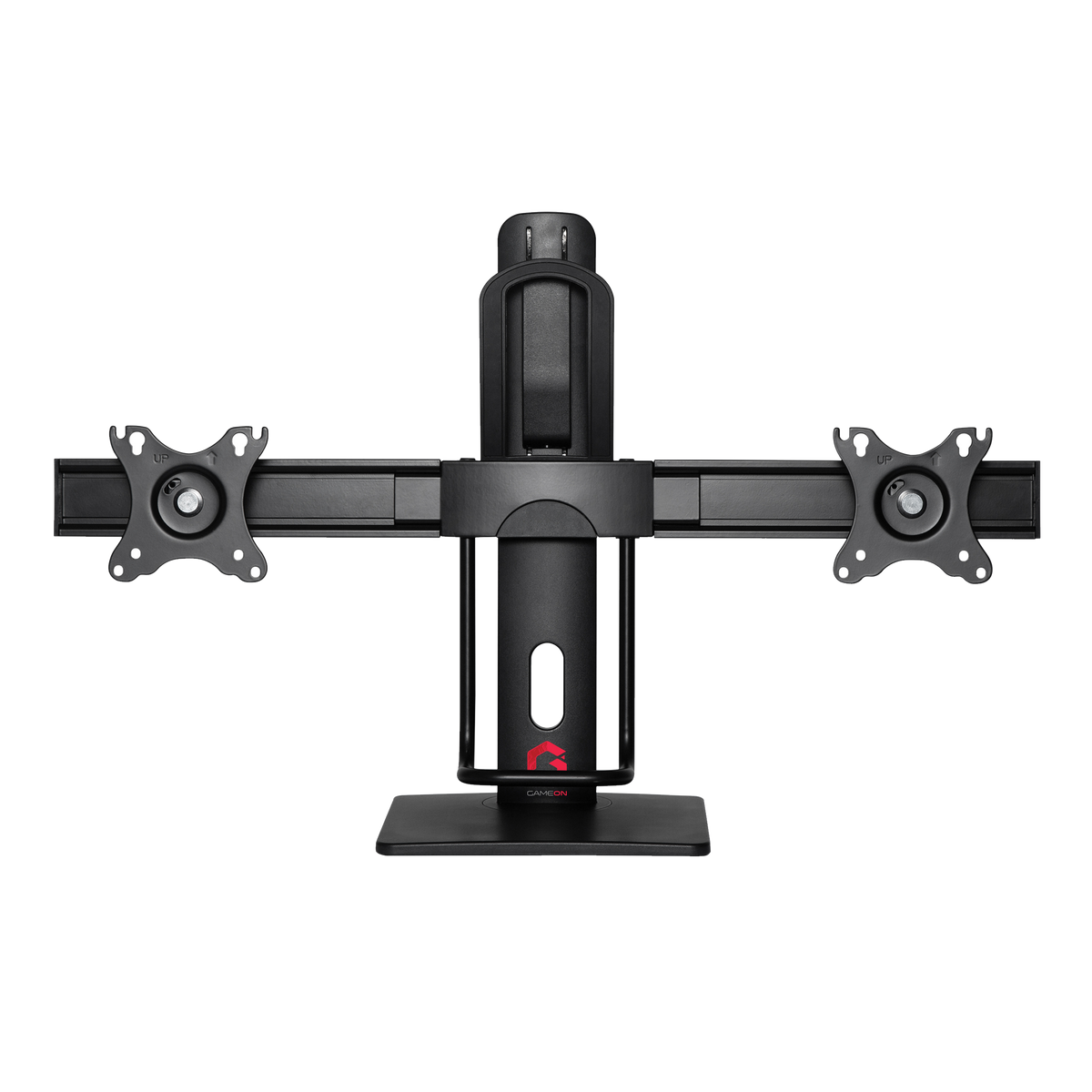 GAMEON GO-2052 Easy To Adjust Vertical Lift Dual Screen Monitor Stand For Gaming And Office Use, 17" - 27", Each Arm Up To 6 KG, Black