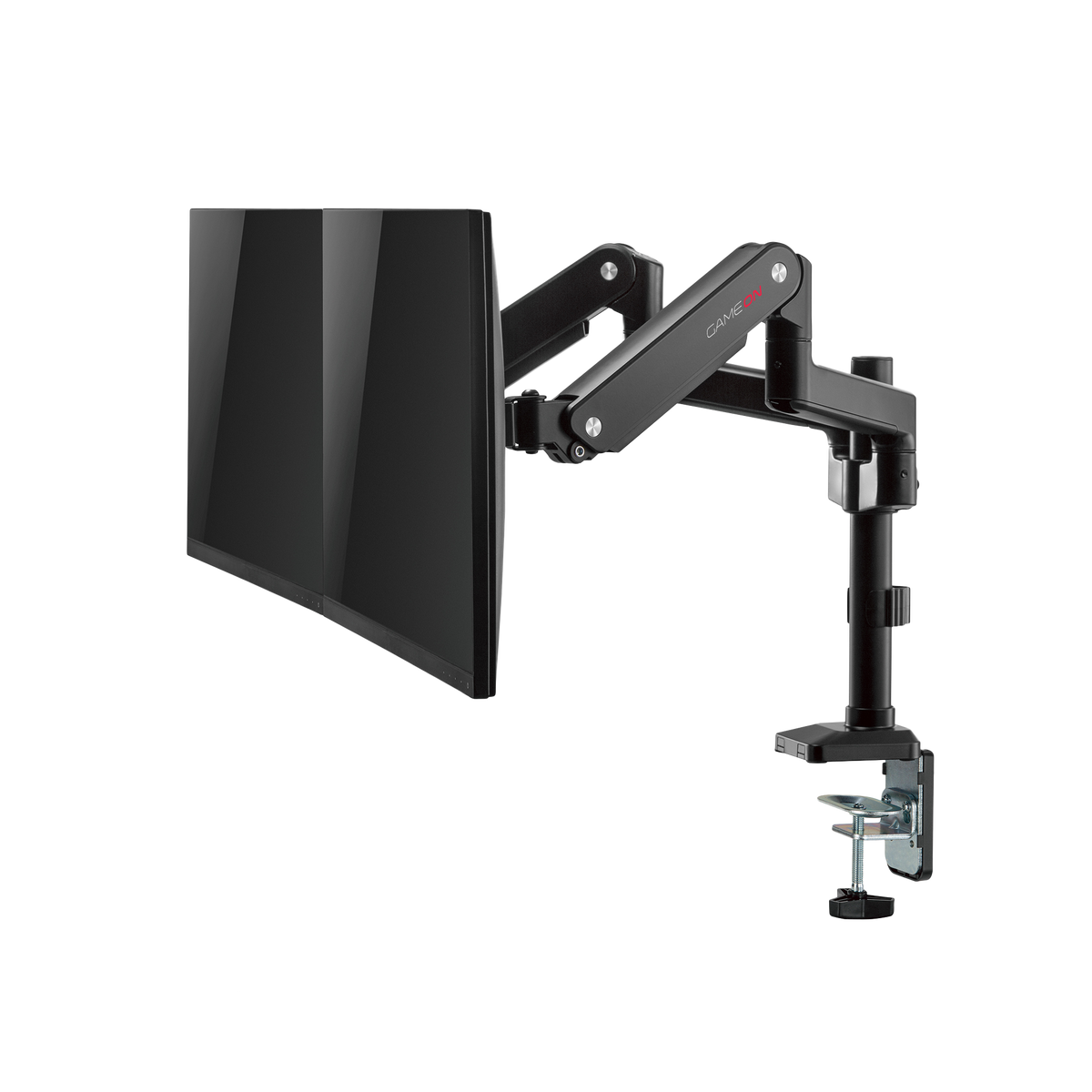 GAMEON GO-2045 Pole-Mounted Spring-Assisted Dual Monitor Arm For Gaming And Office Use, 17" - 32", Each Arm Up To 9 KG, Black