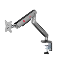 GAMEON GO-2168 PRO V2 Single Monitor Arm For Gaming And Office Use, 17" - 32" With RGB Lighting, Arm Up To 9 KG, Space Grey