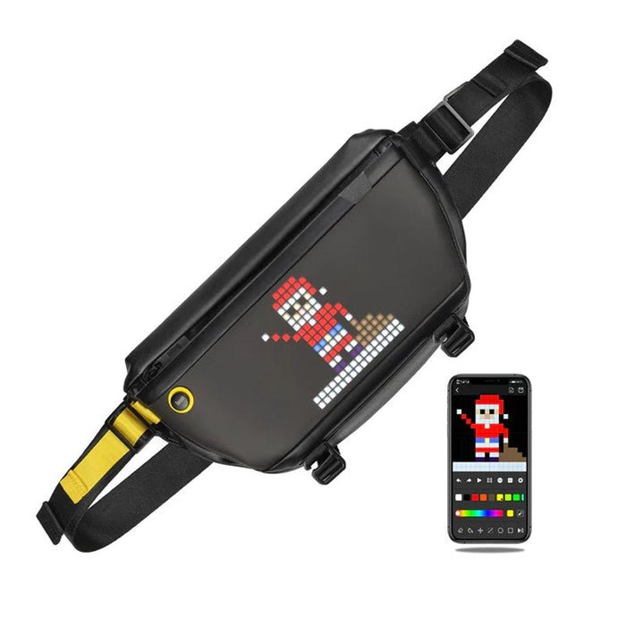 Divoom Pixoo Sling Bag with LED Display, Cross-body Waterproof Shoulder Chest Backpack - Black