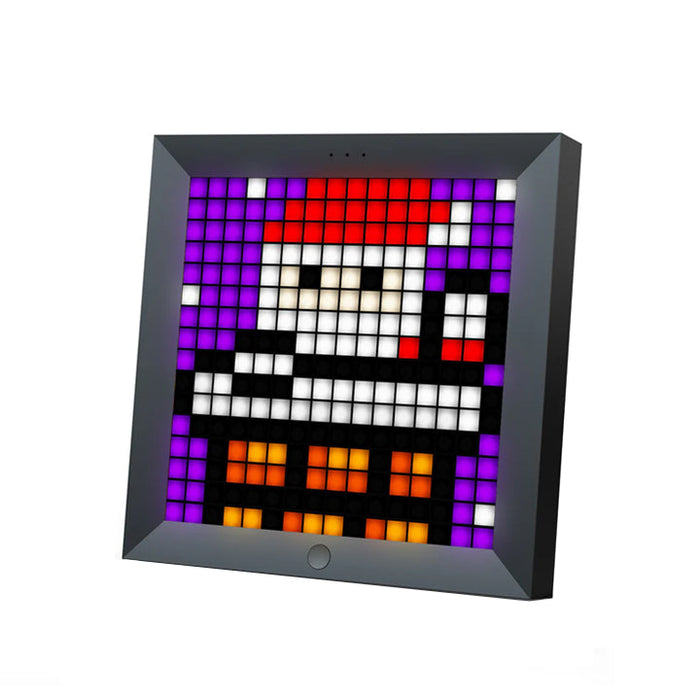 Divoom Pixoo 16 X 16 Dot Tone Bluetooth Pixel Photo Frame With RGB Light Gaming Digital Alarm Clock - Black