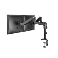 GAMEON GO-2045 Pole-Mounted Spring-Assisted Dual Monitor Arm For Gaming And Office Use, 17" - 32", Each Arm Up To 9 KG, Black