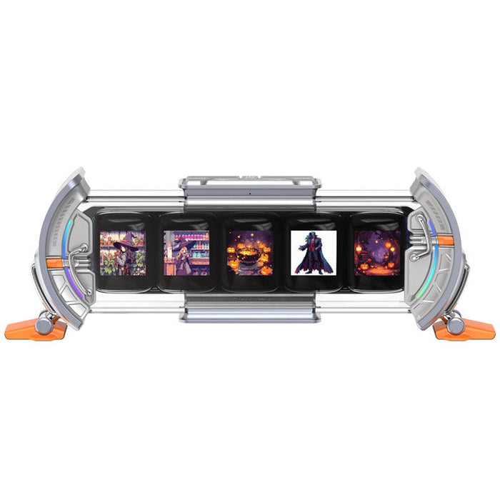 Divoom Times Gate Pixel Art Informative Cyberpunk Digital Clock Display - Silver