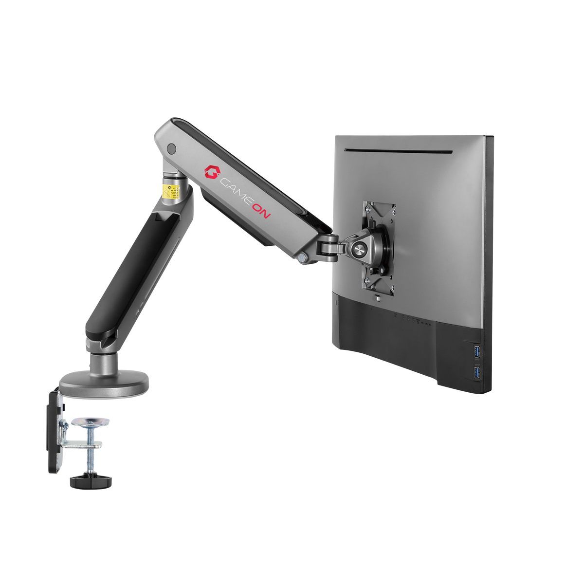 GAMEON GO-2168 PRO V2 Single Monitor Arm For Gaming And Office Use, 17" - 32" With RGB Lighting, Arm Up To 9 KG, Space Grey