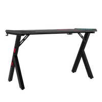 GAMEON Hawksbill Series RGB Flowing Light Gaming Desk (Size: 1200-600-720mm) With (800*300*3mm - Mouse pad), Headphone Hook & Cup Holder - Black