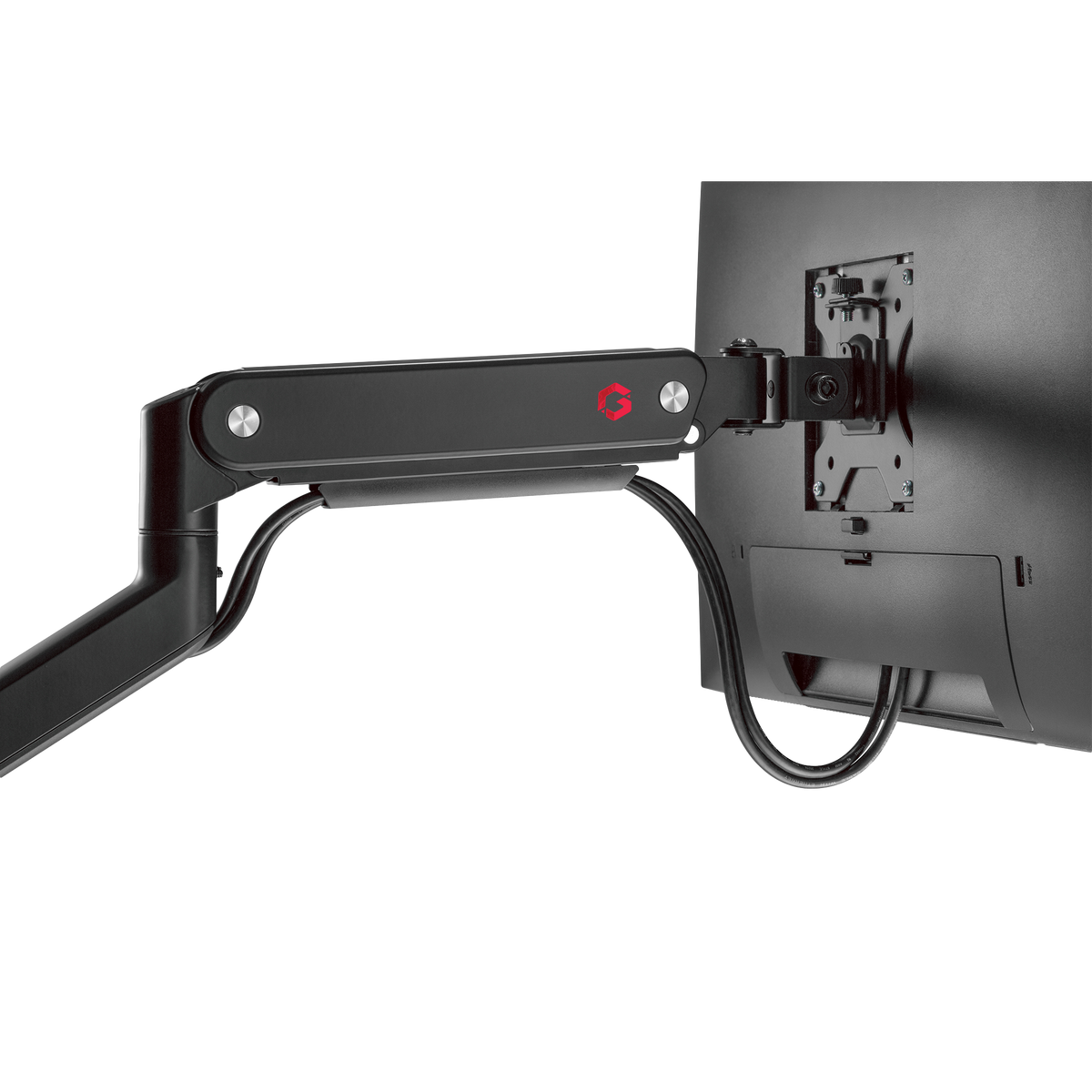 GAMEON GO-2045 Pole-Mounted Spring-Assisted Dual Monitor Arm For Gaming And Office Use, 17" - 32", Each Arm Up To 9 KG, Black