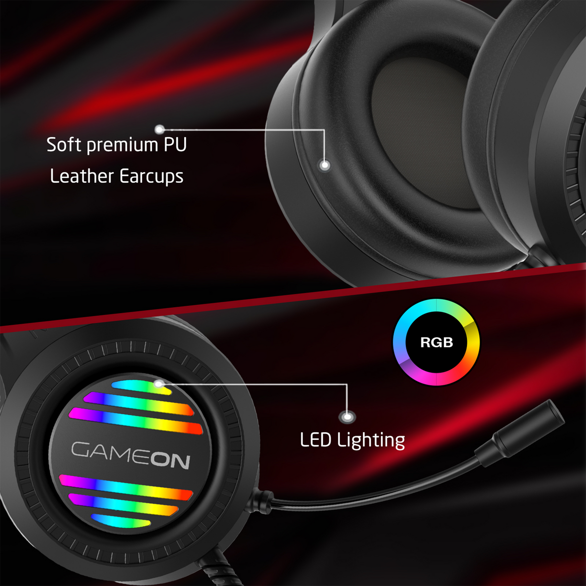 GAMEON GOT100 Ravenstrike RGB Gaming Headset - Black