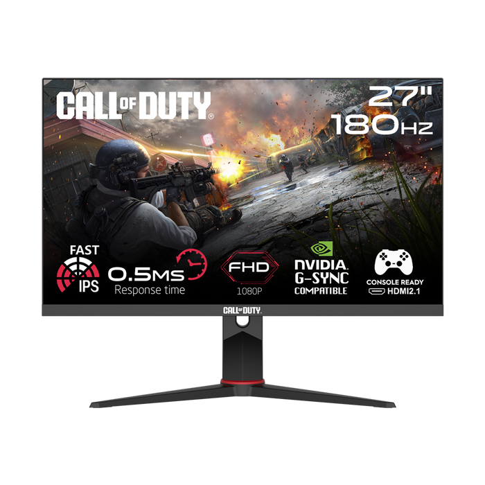 Call Of Duty (COD) COD27FHD180IPS 27" FHD, 180Hz, MPRT 0.5ms, HDMI 2.1, Fast IPS Gaming Monitor (Supports VRR & PS5) - Black