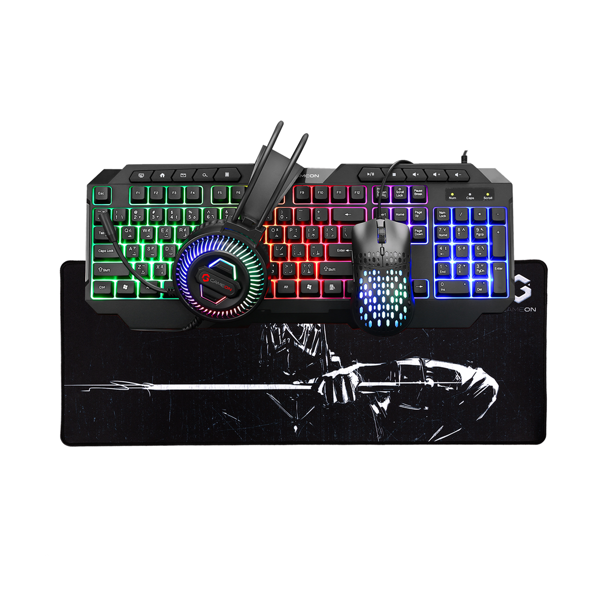 Customized Gaming PC Bundle - Intel i5 12400F Processor, 16GB RAM, 1TB SSD, RTX 3050 6GB, 650W PSU, Liquid Cooler, 24" FHD 180Hz IPS Monitor & All-in-One Gaming Bundle (Keyboard, Headset, Mouse, Mousepad) + FREE Cololight LED Strip Light - Black