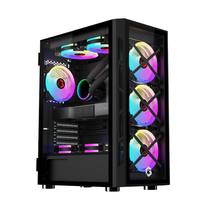 Customized Gaming PC - Intel i5 12400F Processor, 16GB RAM, 1TB SSD, RTX 3050 6GB, 650W PSU - Black