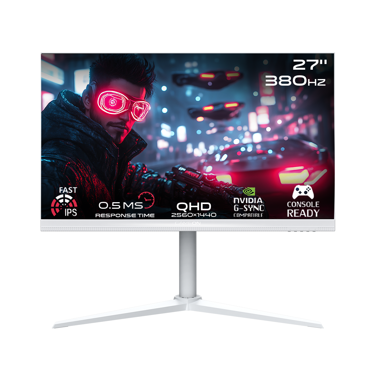 GAMEON GOAP27QHD380IPS Artic Pro Series 27" QHD, 380Hz, MPRT 0.5ms, HDMI 2.1, Fast IPS Gaming Monitor (Supports PS5) - White