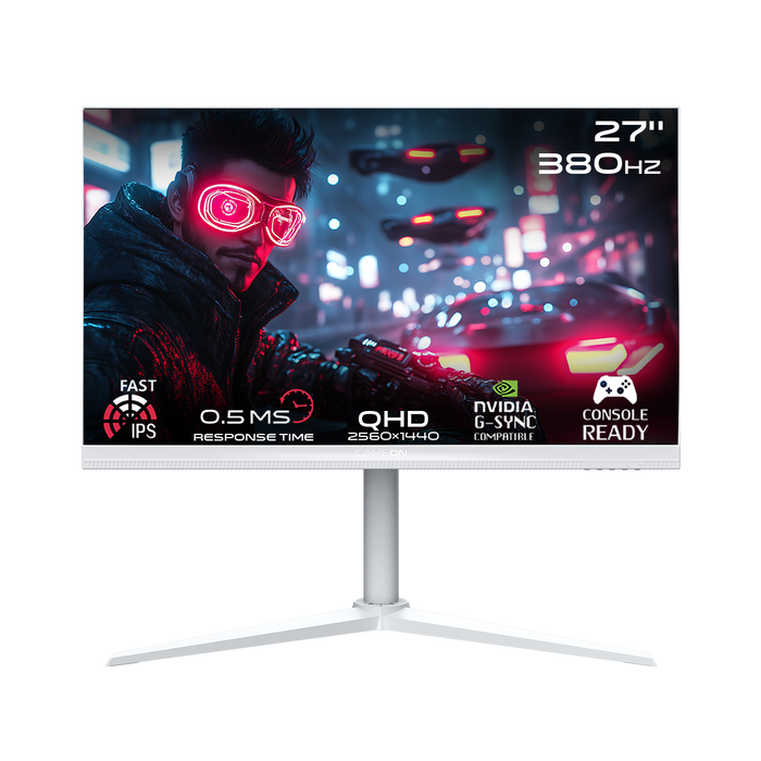 GAMEON GOAP27QHD380IPS Artic Pro Series 27" QHD, 380Hz, MPRT 0.5ms, HDMI 2.1, Fast IPS Gaming Monitor (Supports PS5) - White