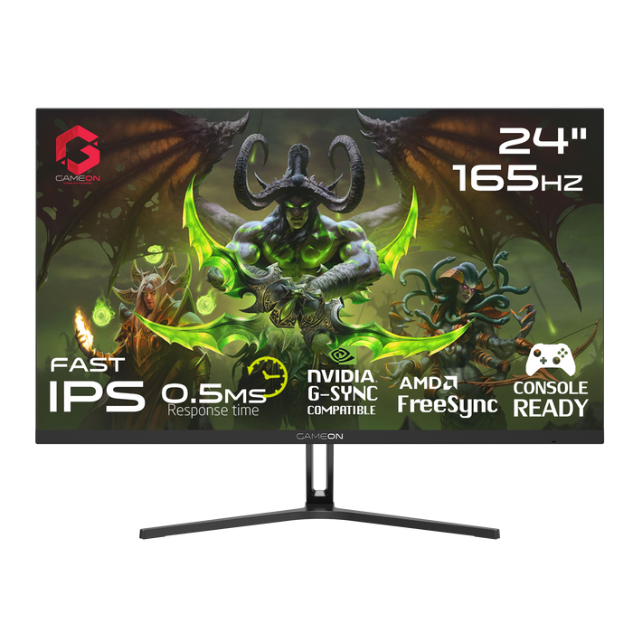 GAMEON GOE24FHD165IPS Epic Series 24" FHD, 165Hz, 0.5ms, HDMI 2.1, IPS Gaming Monitor (Supports PS5) - Black