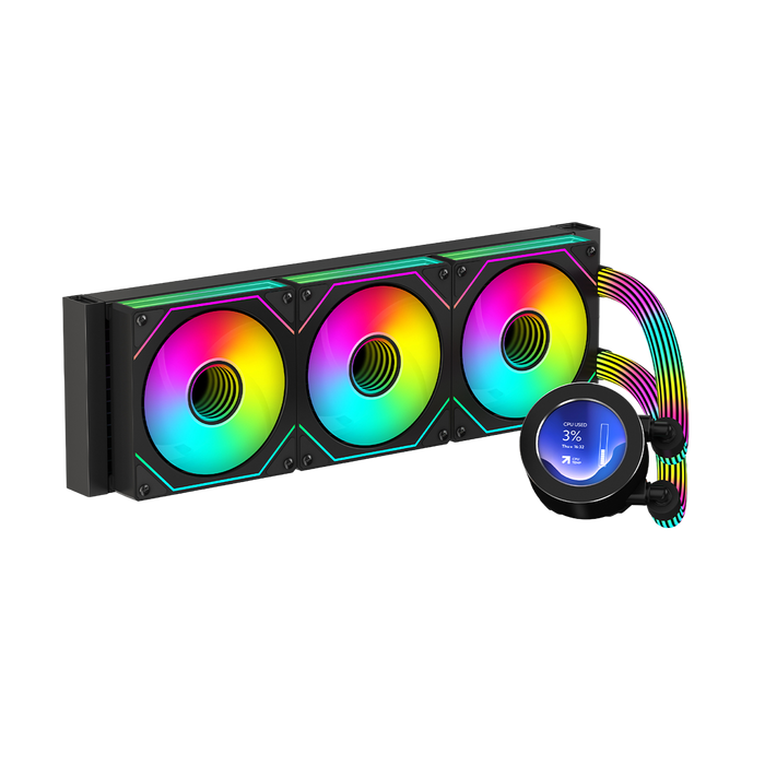 GAMEON - KRAKEN N360 LCD Display Liquid CPU Cooler 360mm With ARGB Tube - Black