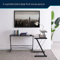 GAMEON 3 in 1 L-Shaped Slayer II XL Series Gaming Desk (Size: 150*112*74cm & Table top 100*48cm + 60*48cm) With Accessories Stand GOSLAYERXLII  - Black