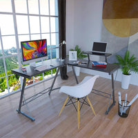 GAMEON 3 in 1 L-Shaped Slayer II XL Series Gaming Desk (Size: 150*112*74cm & Table top 100*48cm + 60*48cm) With Accessories Stand GOSLAYERXLII  - Black