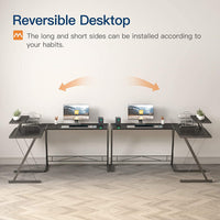 GAMEON 3 in 1 L-Shaped Slayer II XL Series Gaming Desk (Size: 150*112*74cm & Table top 100*48cm + 60*48cm) With Accessories Stand GOSLAYERXLII  - Black